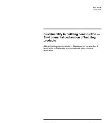 خرید و دانلود نسخه کامل کتاب [ISO 21930:2007] Sustainability in building construction — Environmental declaration of building products