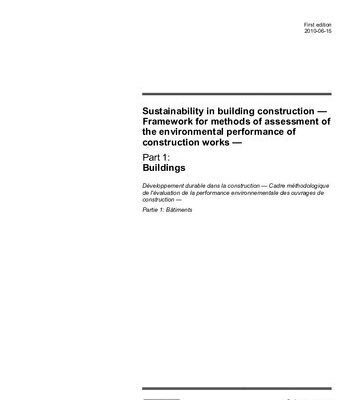 خرید و دانلود نسخه کامل کتاب [ISO 21931-1:2010] Sustainability in building construction — Framework for methods of assessment of the environmental performance of construction works — Part 1: Buildings