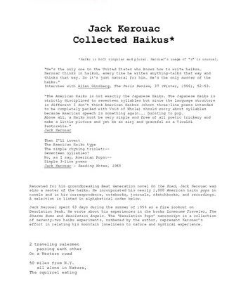 خرید و دانلود نسخه کامل کتاب Jack Kerouac, Haiku, Haikus