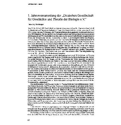 خرید و دانلود نسخه کامل کتاب Jahresversammlung der Deutschen Gesellschaft fr Geschichte und Theorie der Biologie e.V