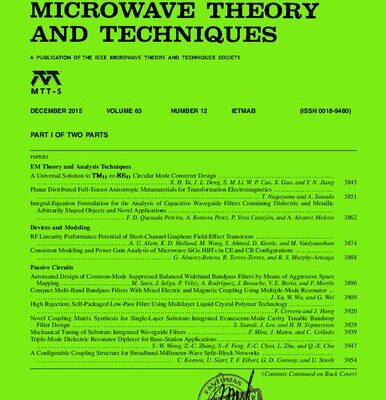 خرید و دانلود نسخه کامل کتاب [Journal] IEEE Transactions on Microwave Theory and Techniques. Vol. 63. No 12