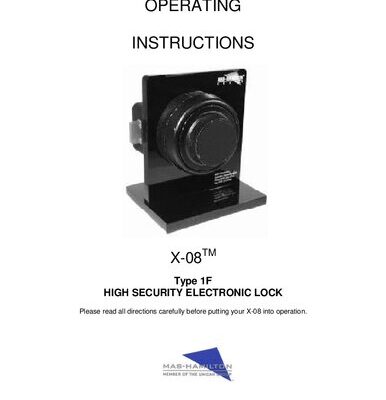 خرید و دانلود نسخه کامل کتاب Kaba Mas X-08 Type 1F High Security Electronic Lock Operating Instructions