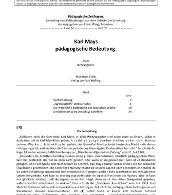 خرید و دانلود نسخه کامل کتاب Karl Mays pädagogische Bedeutung