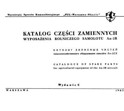 خرید و دانلود نسخه کامل کتاب Katalog Części Zamiennych Wyposażenia rolniczego Samolotu An-2R