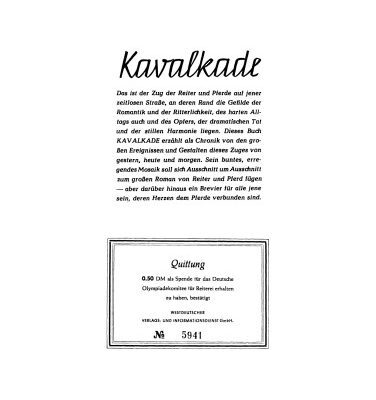 خرید و دانلود نسخه کامل کتاب Kavalkade: Eine Chronik von Reitern und Pferden 1950