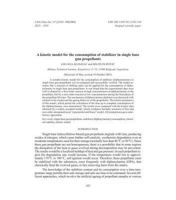 خرید و دانلود نسخه کامل کتاب Kinetic model for the consumption of stabilizer in single base gun propellants