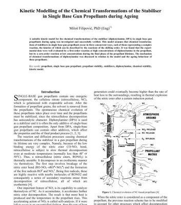 خرید و دانلود نسخه کامل کتاب Kinetic modelling of the chemical transformations of the stabiliser in single base gun propellants during ageing