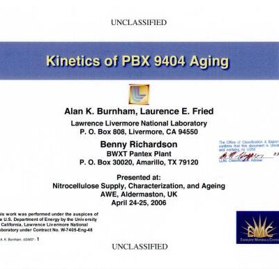 خرید و دانلود نسخه کامل کتاب Kinetics of PBX 9404 Aging