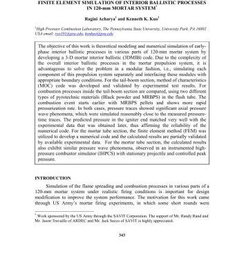 خرید و دانلود نسخه کامل کتاب Kuo. Finite element simulation of interior ballistic processes in 120-mm mortar system