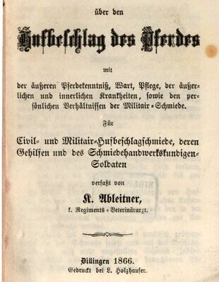 خرید و دانلود نسخه کامل کتاب Kurz- und leicht faßlicher Unterricht über den Hufbeschlag des Pferdes