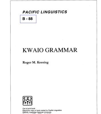 خرید و دانلود نسخه کامل کتاب Kwaio grammar