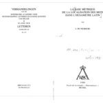 خرید و دانلود نسخه کامل کتاب La base métrique de la localisation des mots dans l’hexamètre latin