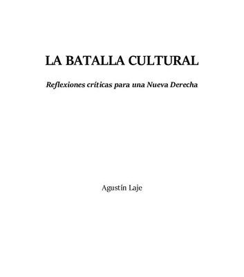 خرید و دانلود نسخه کامل کتاب La batalla cultural: Reflexiones críticas para una Nueva Derecha