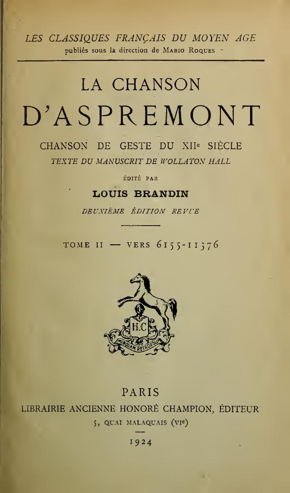 خرید و دانلود نسخه کامل کتاب La chanson d’Aspremont, chanson de geste du XIIe siècle, texte du manuscrit de Wollaton Hall_68e2b0fd940ed.jpeg خرید و دانلود نسخه کامل کتاب La chanson d’Aspremont, chanson de geste du XIIe siècle, texte du manuscrit de Wollaton Hall