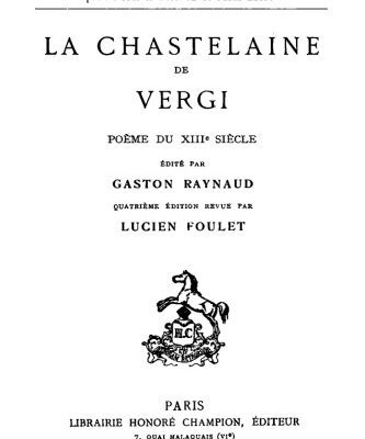 خرید و دانلود نسخه کامل کتاب La chastelaine de Vergi, poème du XIIIe siècle