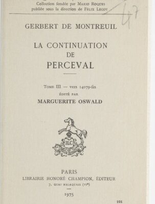خرید و دانلود نسخه کامل کتاب La continuation de Perceval. Tome III – vers 14079-fin