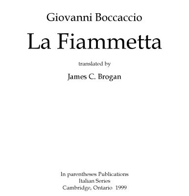 خرید و دانلود نسخه کامل کتاب La fiammetta, translated by James C. Brogan