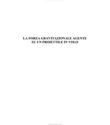 خرید و دانلود نسخه کامل کتاب La forza gravitazionale agente su un proiettile in volo