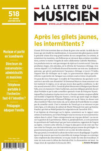 خرید و دانلود نسخه کامل کتاب La Lettre du Musicien n° 518 : Après les gilets jaunes, les intermittents ?_68df46366985b.jpeg خرید و دانلود نسخه کامل کتاب La Lettre du Musicien n° 518 : Après les gilets jaunes, les intermittents ?