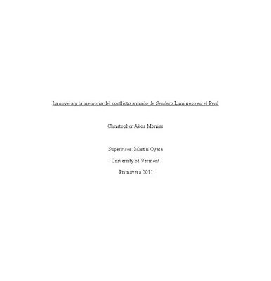 خرید و دانلود نسخه کامل کتاب La novela y la memoria del conflicto armado de Sendero Luminoso en el Perú