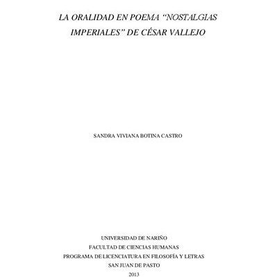 خرید و دانلود نسخه کامل کتاب La oralidad en poema “Nostalgias imperiales” de César Vallejo