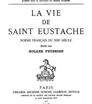 خرید و دانلود نسخه کامل کتاب La vie de saint Eustache, poème français du XIIIe siècle