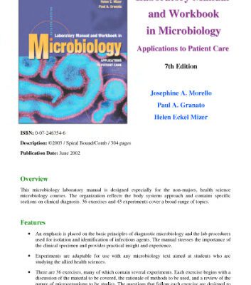خرید و دانلود نسخه کامل کتاب Laboratory Manual and Workbook in Microbiology: Applications to Patient Care