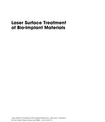 خرید و دانلود نسخه کامل کتاب Laser Surface Treatment of Bio-Implant Materials