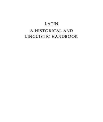 خرید و دانلود نسخه کامل کتاب Latin: A Historical and Linguistic Handbook