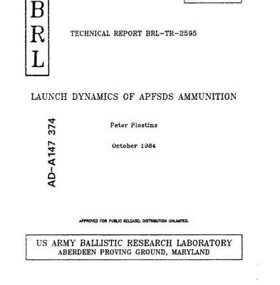 خرید و دانلود نسخه کامل کتاب Launch dynamics of APFSDS (Armor Piercing, Fin-Stabilized, Discarding Sabot) ammunition