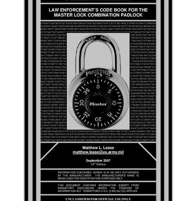 خرید و دانلود نسخه کامل کتاب Law Enforcement Code Book for the Master Lock Combination Padlock
