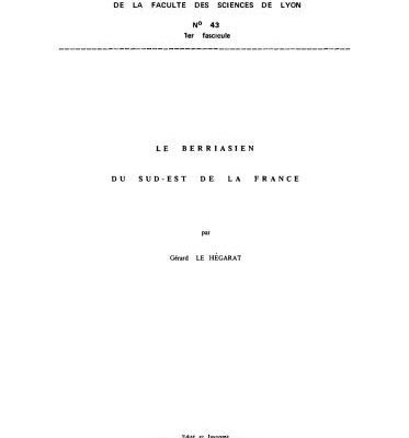 خرید و دانلود نسخه کامل کتاب Le Berriasien du Sud-Est de la France