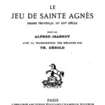 خرید و دانلود نسخه کامل کتاب Le jeu de sainte Agnès, drame provençal du XIVe siècle