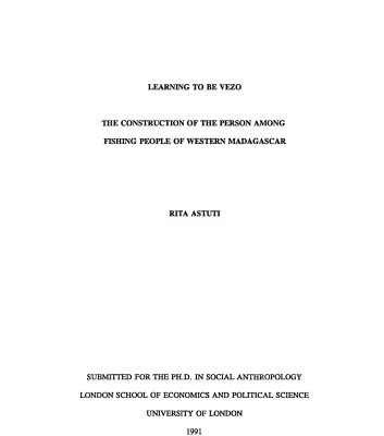 خرید و دانلود نسخه کامل کتاب Learning to be Vezo: The Construction of the Person among Fishing People of Western Madagascar