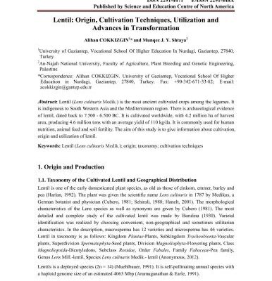 خرید و دانلود نسخه کامل کتاب Lentil: Origin, Cultivation Techniques, Utilization and Advances in Transformation