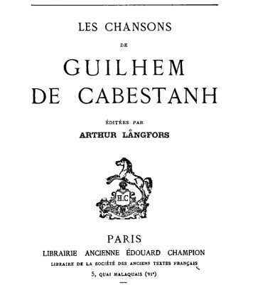 خرید و دانلود نسخه کامل کتاب Les chansons de Guilhem de Cabestanh