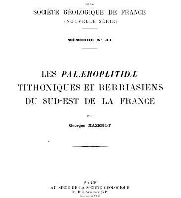 خرید و دانلود نسخه کامل کتاب Les Palaeohoplitidae Tithoniques et Berriasiens du Sud-Est de la France