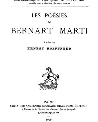 خرید و دانلود نسخه کامل کتاب Les poésies de Bernart Marti