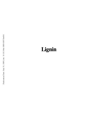 خرید و دانلود نسخه کامل کتاب Lignin. Properties and Materials
