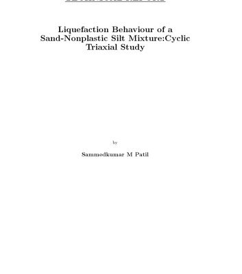 خرید و دانلود نسخه کامل کتاب Liquefaction Behaviour of a Sand-Nonplastic Silt Mixture:Cyclic Triaxial Study