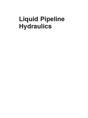 خرید و دانلود نسخه کامل کتاب Liquid Pipeline Hydraulics