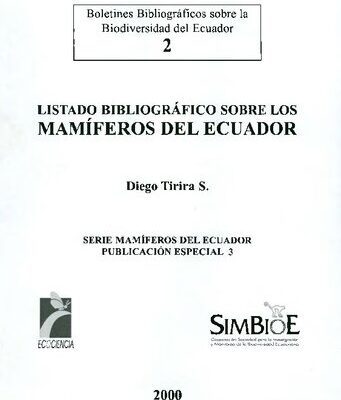 خرید و دانلود نسخه کامل کتاب Listado bibliográfico sobre los mamíferos del Ecuador