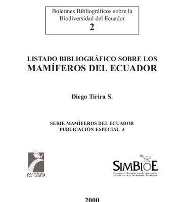 خرید و دانلود نسخه کامل کتاب Listado bibliográfico sobre los mamíferos del Ecuador