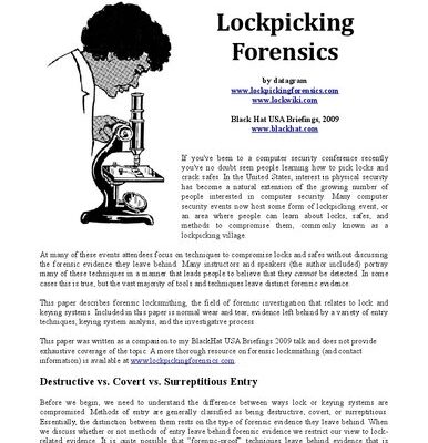 خرید و دانلود نسخه کامل کتاب Lockpicking Forensics