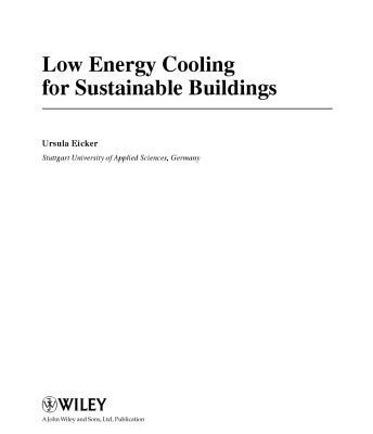 خرید و دانلود نسخه کامل کتاب Low Energy Cooling for Sustainable Buildings