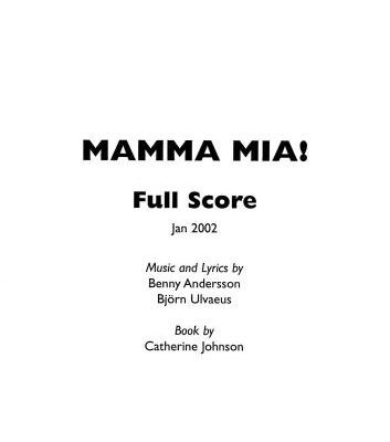 خرید و دانلود نسخه کامل کتاب Mamma mia (full score)