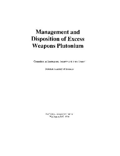 خرید و دانلود نسخه کامل کتاب Management and disposition and excess weapons plutonium421_68f10ba776770.jpeg خرید و دانلود نسخه کامل کتاب Management and disposition and excess weapons plutonium421