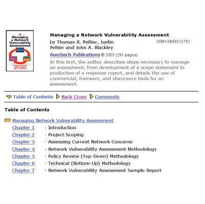 خرید و دانلود نسخه کامل کتاب Managing A Network Vulnerability Assessment