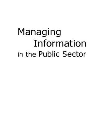 خرید و دانلود نسخه کامل کتاب Managing Information in the Public Sector