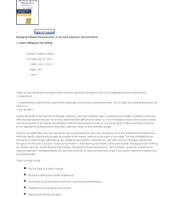 خرید و دانلود نسخه کامل کتاب Managing Software Requirements: A Use Case Approach